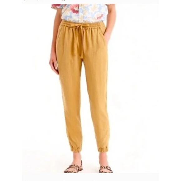 J. Crew Point Sur Seaside Linen Blend Joggers Size‎ 4 - Picture 1 of 10